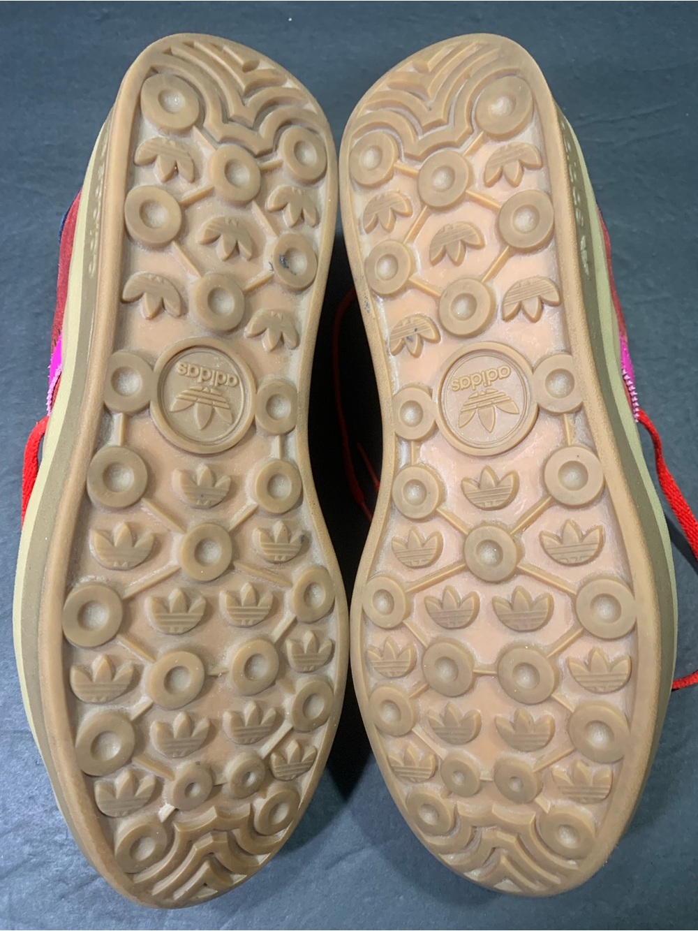 Adidas Gazelle Women’s Red Pink Blue Platform Suede Sneakers Shoe Size- 8.5 - Picture 8 of 9